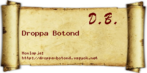 Droppa Botond névjegykártya
